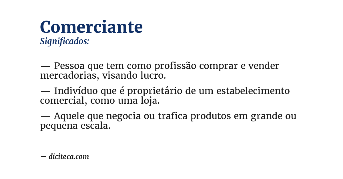Significado de comerciante