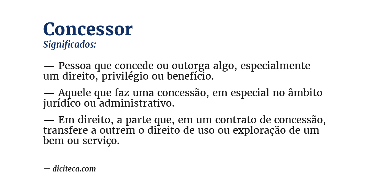 Significado de concessor