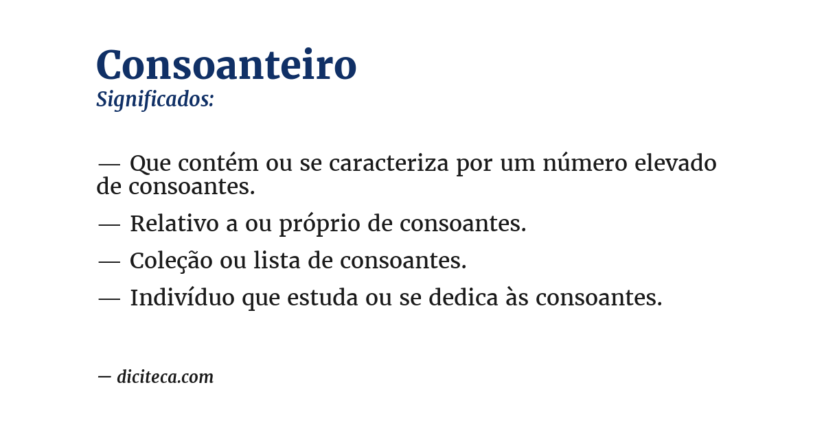 Significado de consoanteiro