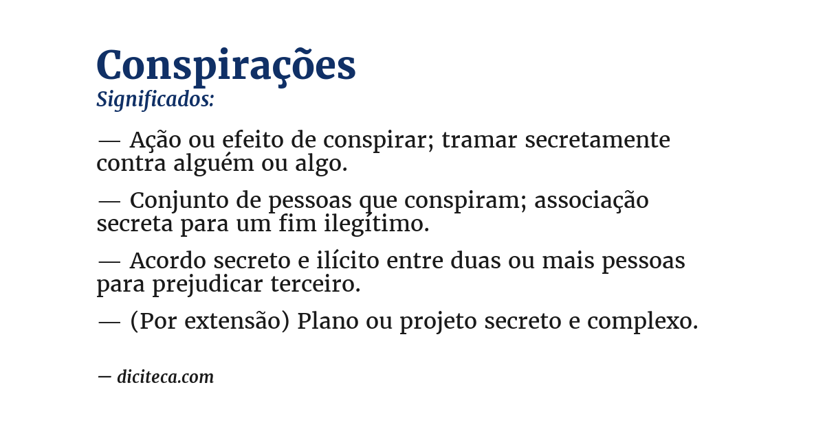 Significado de conspirações