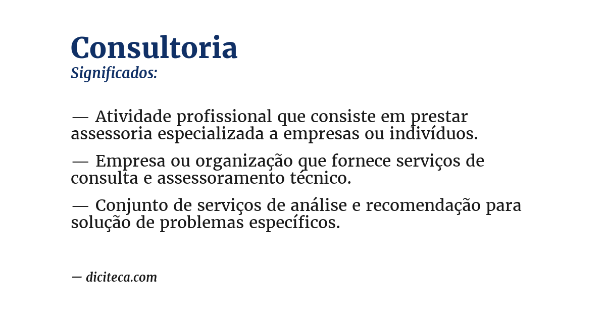 Significado de consultoria