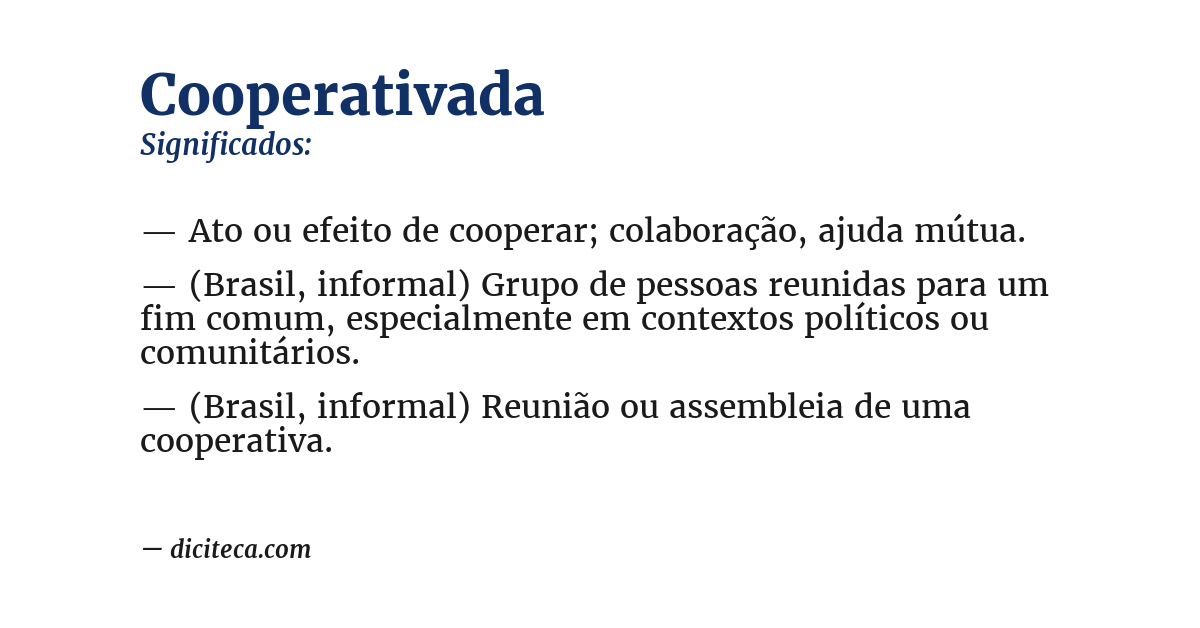 Significado de cooperativada
