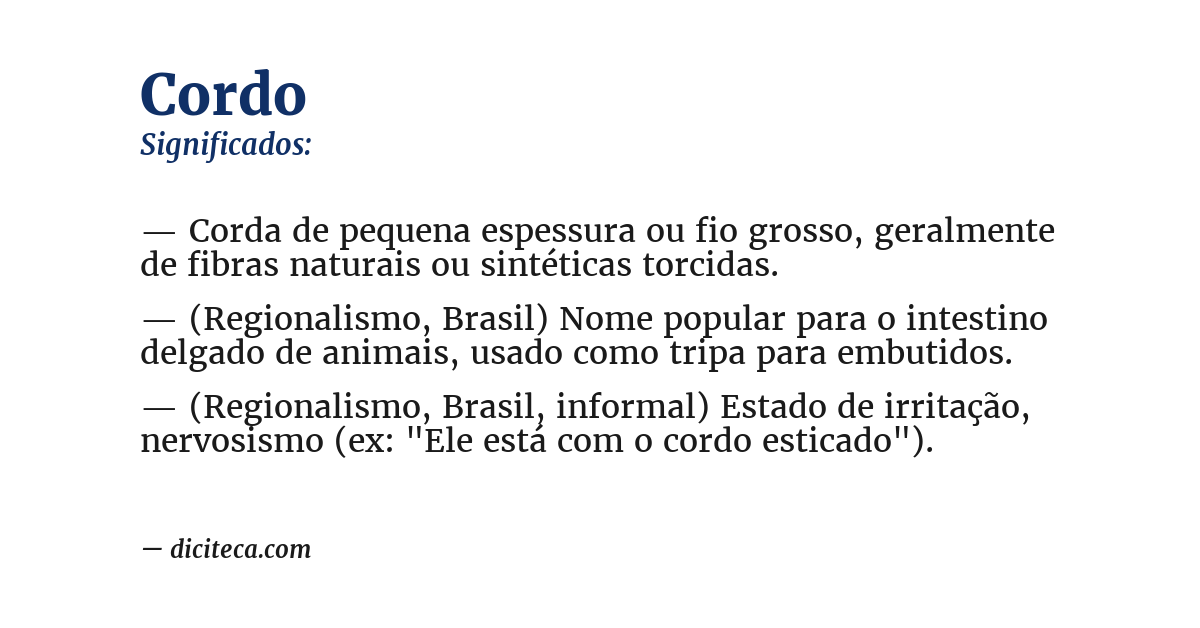 Significado de cordo