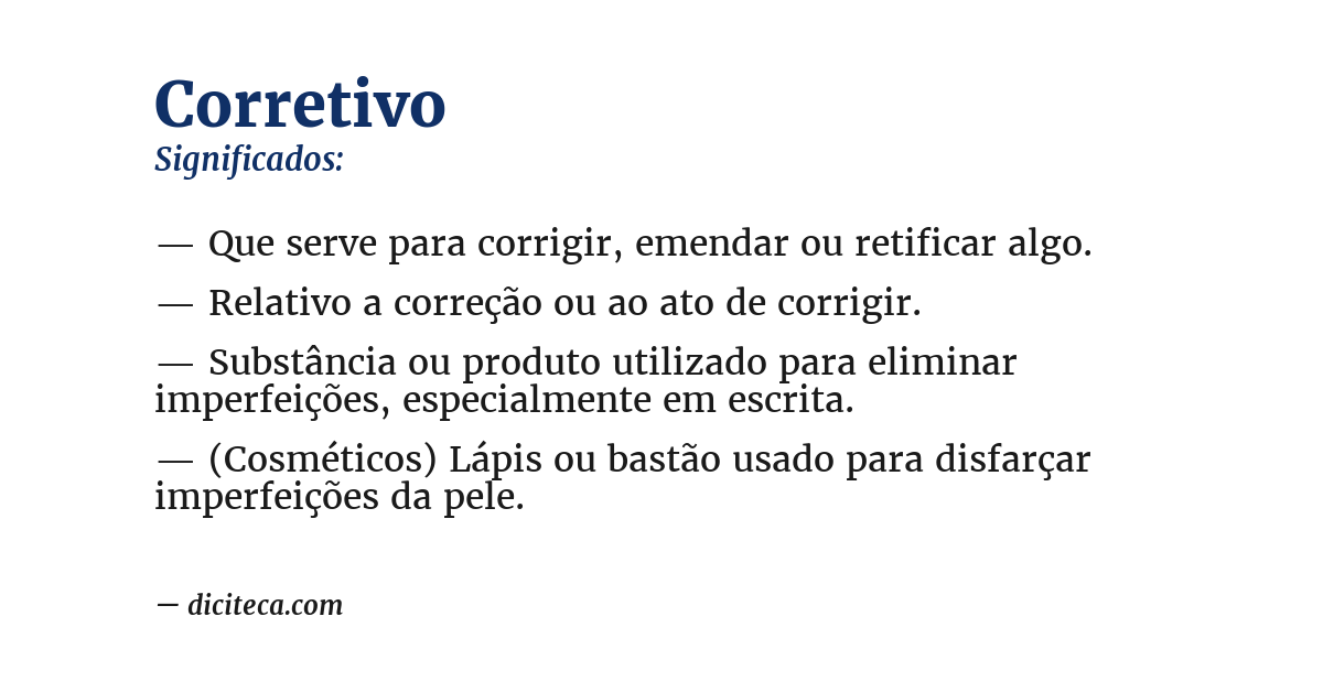 Significado de corretivo