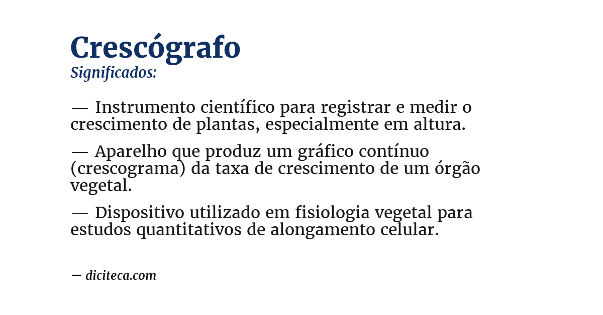 Significado de crescógrafo