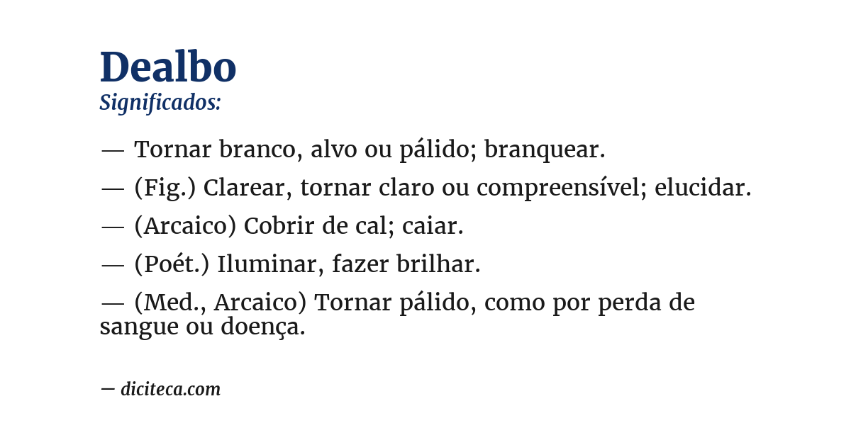 Significado de dealbo