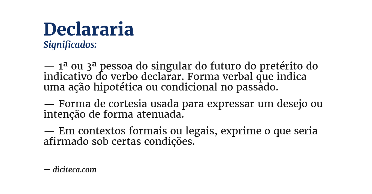 Significado de declararia