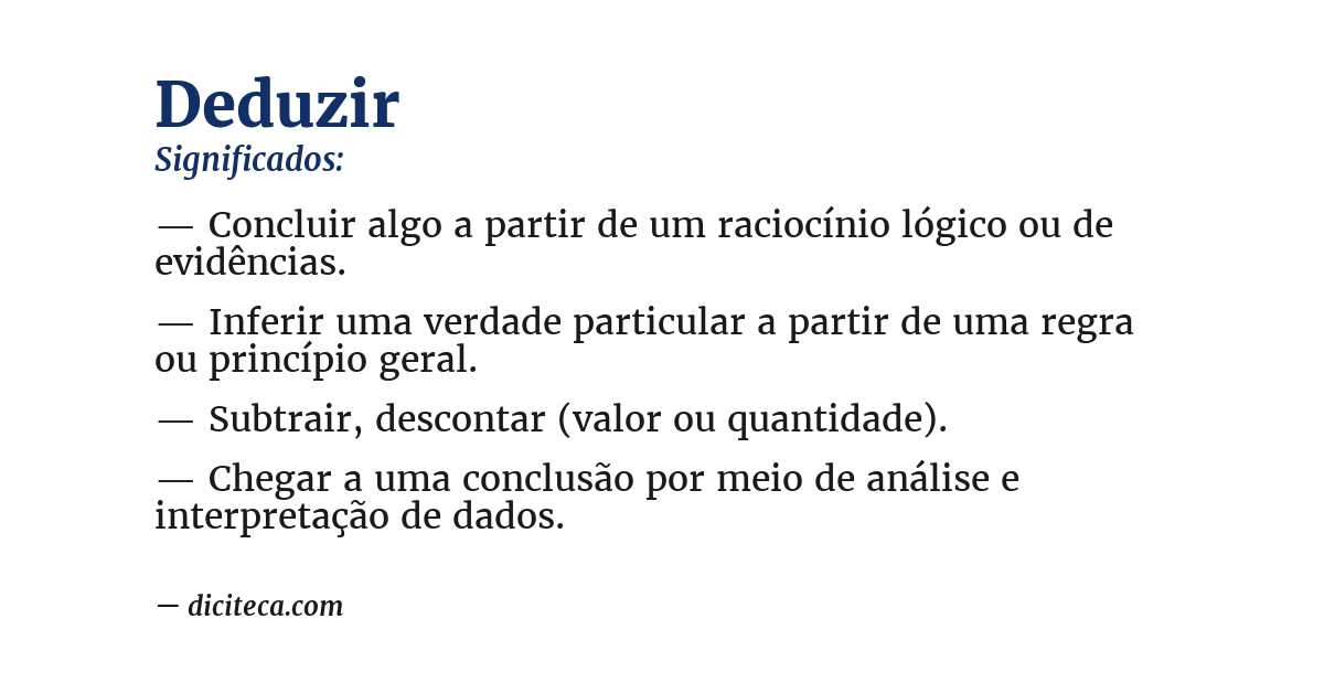 Significado de deduzir