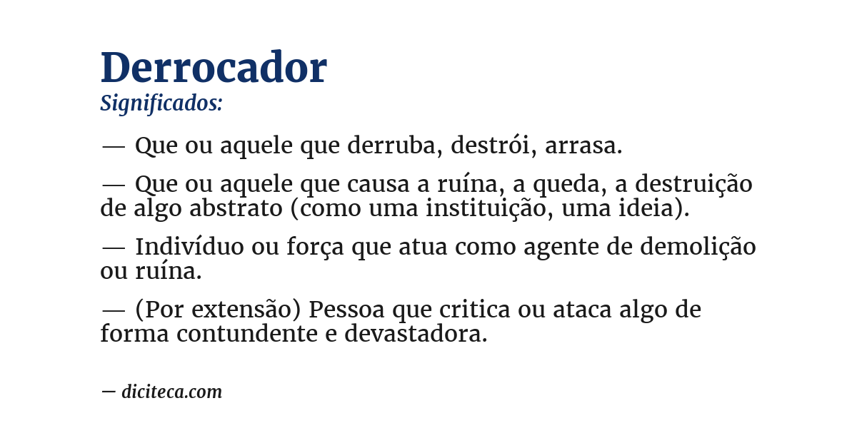 Significado de derrocador