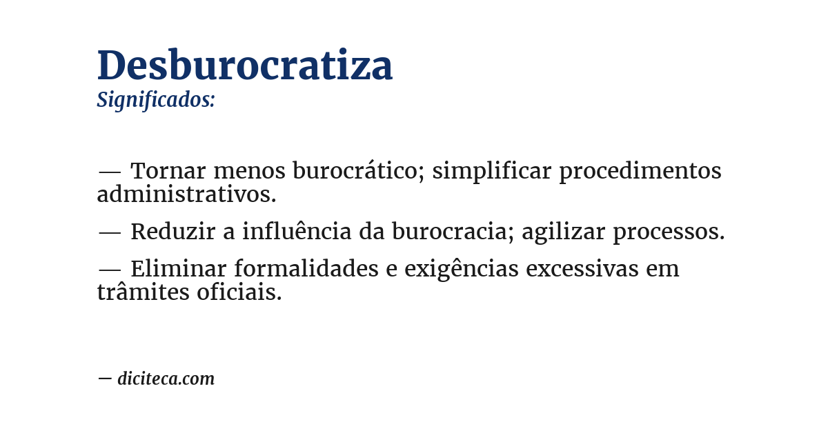 Significado de desburocratiza