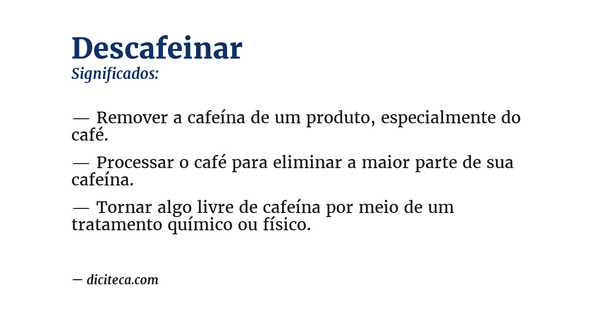 Significado de descafeinar