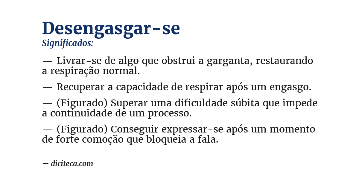 Significado de desengasgar-se