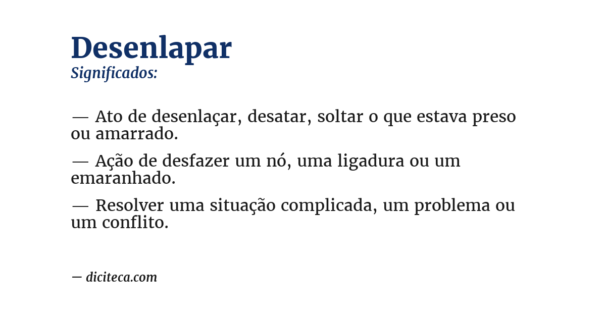 Significado de desenlapar