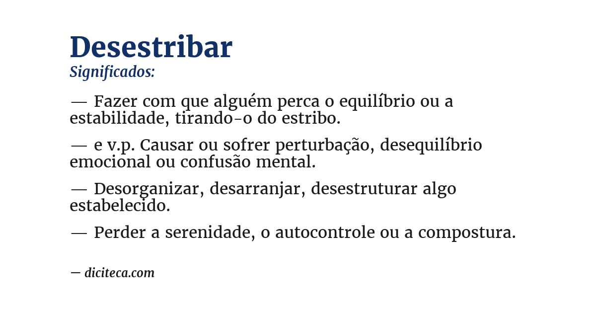 Significado de desestribar