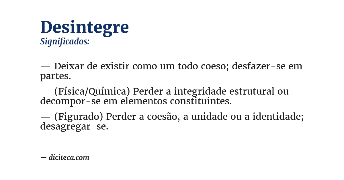 Significado de desintegre