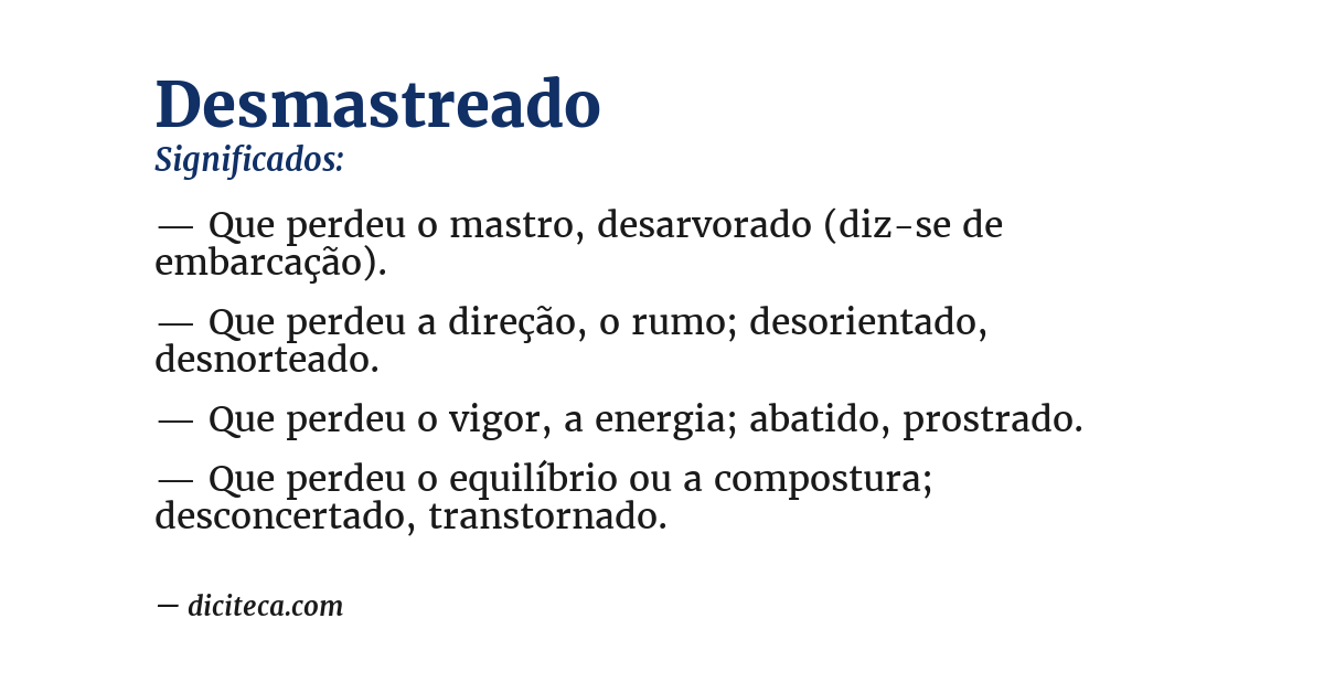 Significado de desmastreado