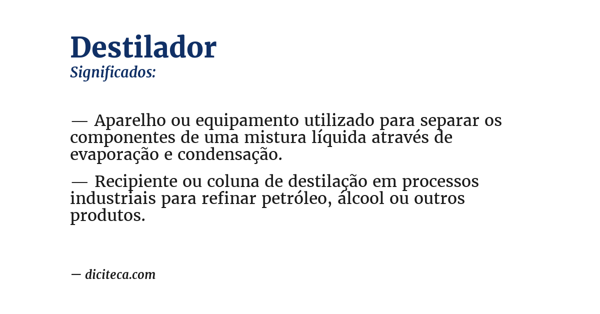 Significado de destilador