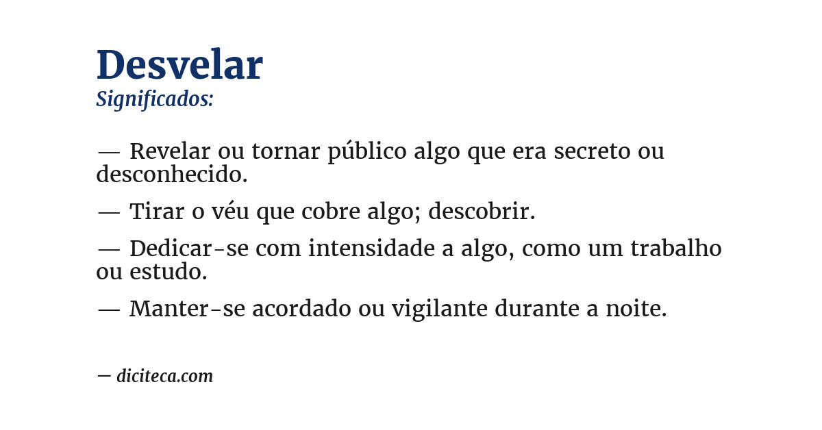 Significado de desvelar