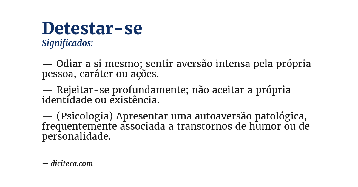 Significado de detestar-se
