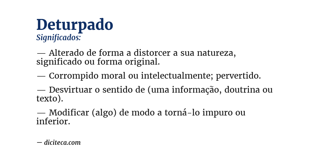Significado de deturpado