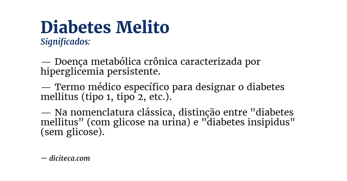 Significado de diabetes melito