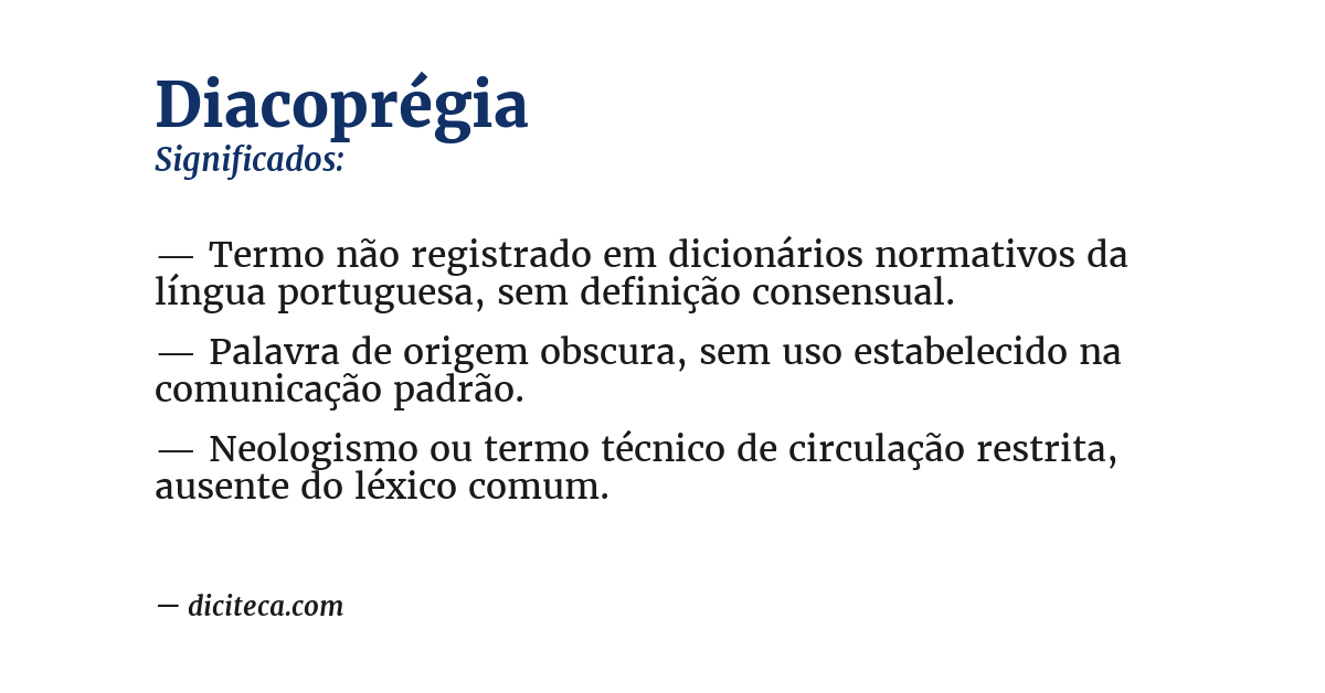 Significado de diacoprégia