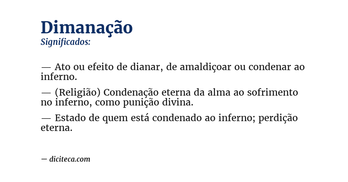 Significado de dimanação