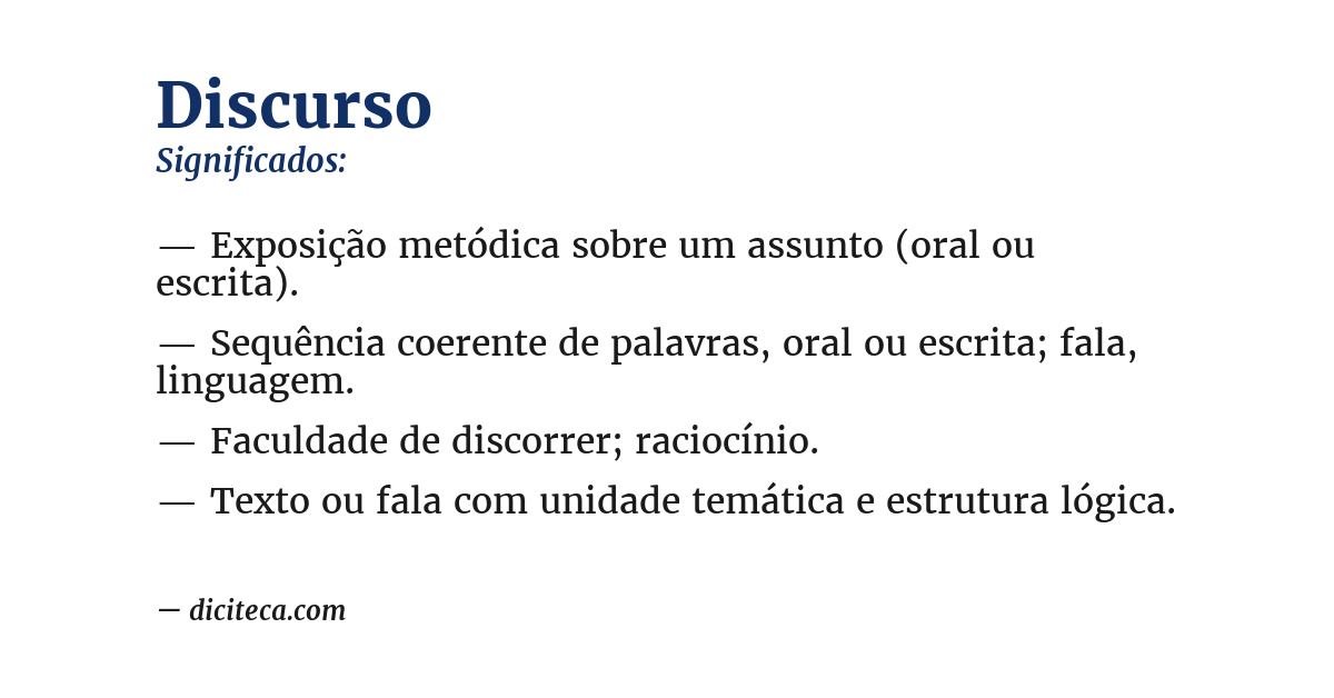 Significado de discurso