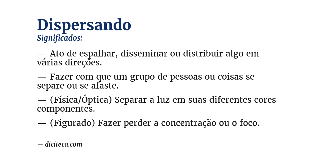 Significado de dispersando