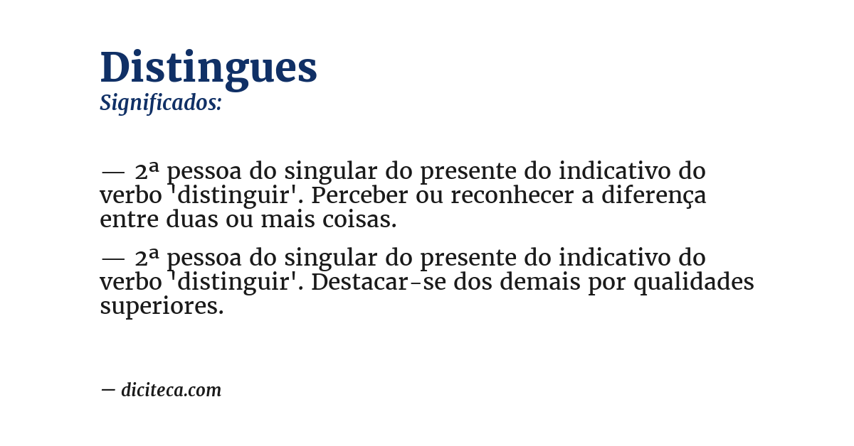Significado de distingues