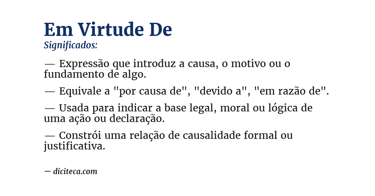 Significado de em virtude de