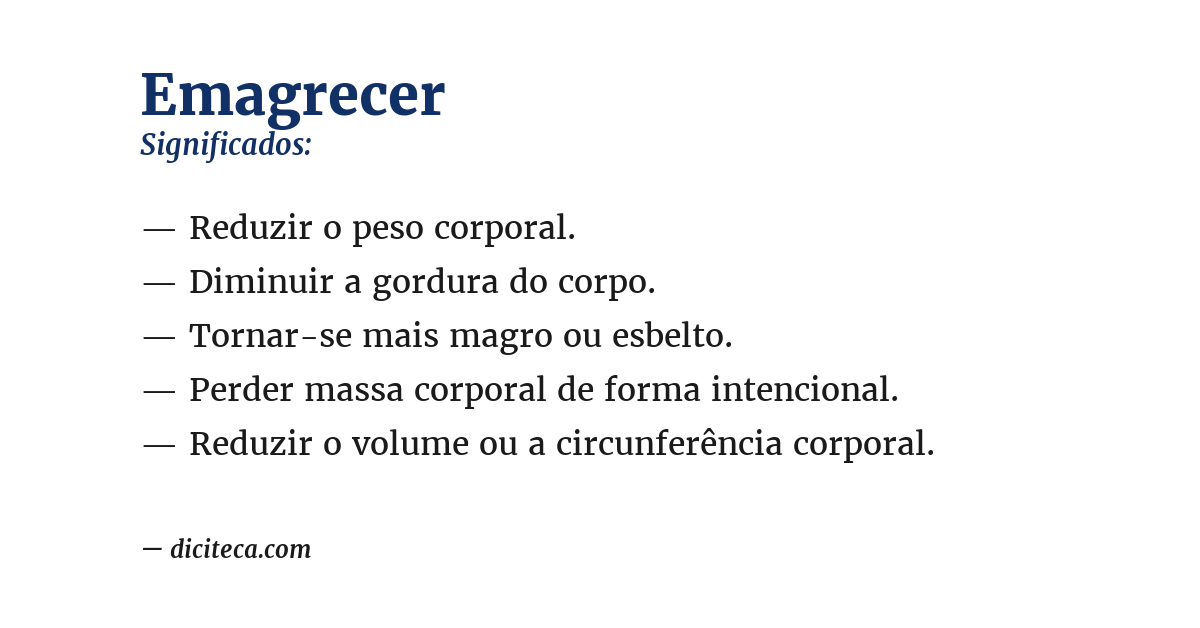Significado de emagrecer