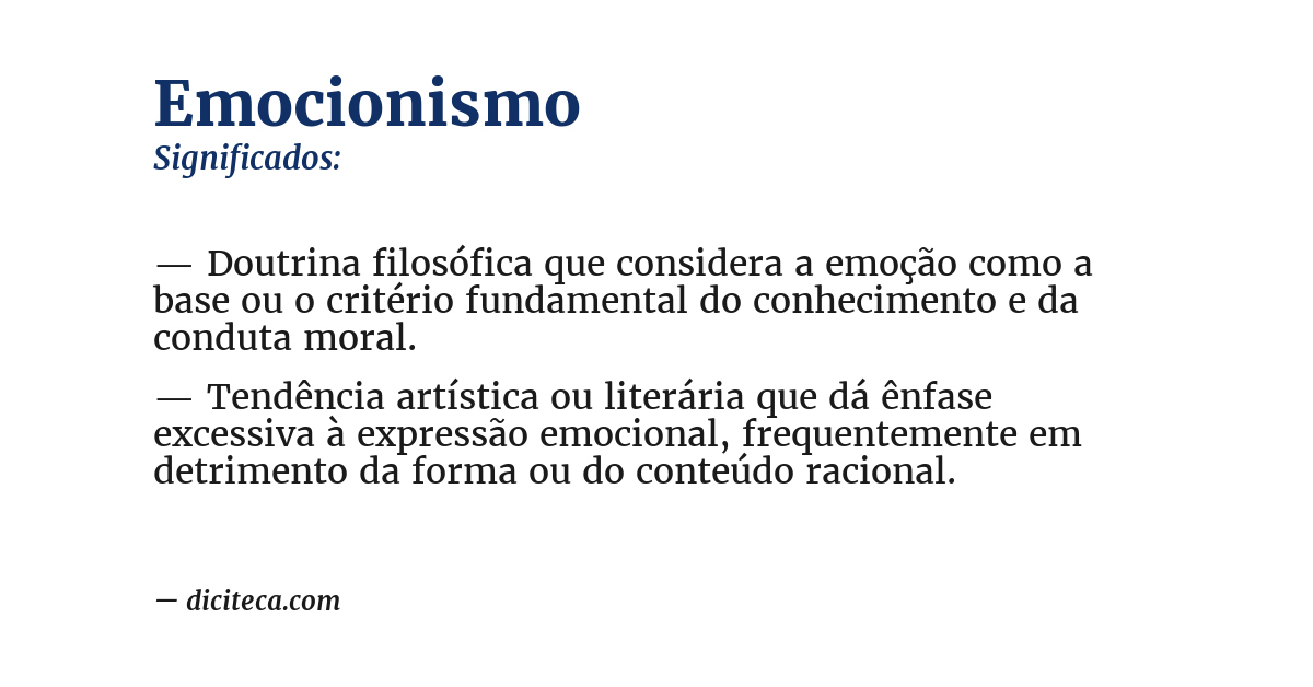 Significado de emocionismo