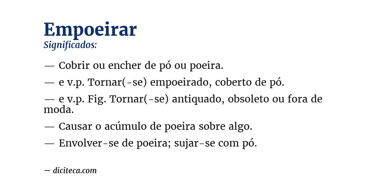 Significado de empoeirar