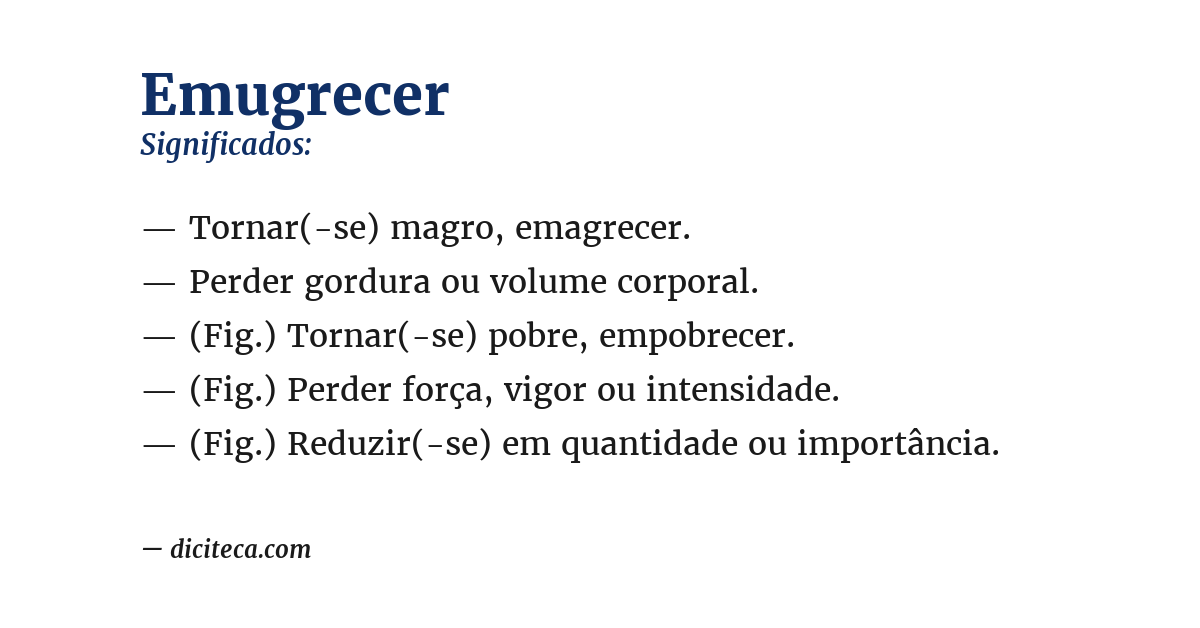 Significado de emugrecer