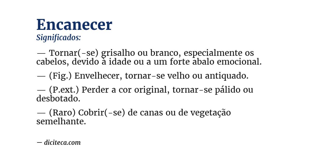 Significado de encanecer