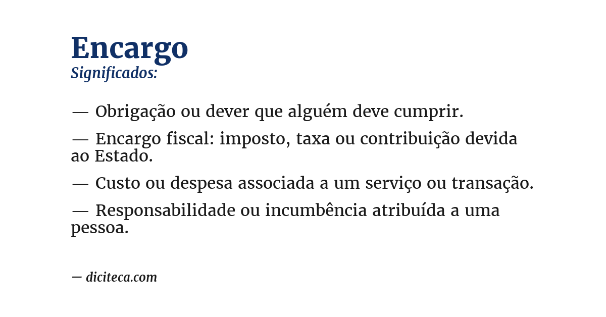 Significado de encargo