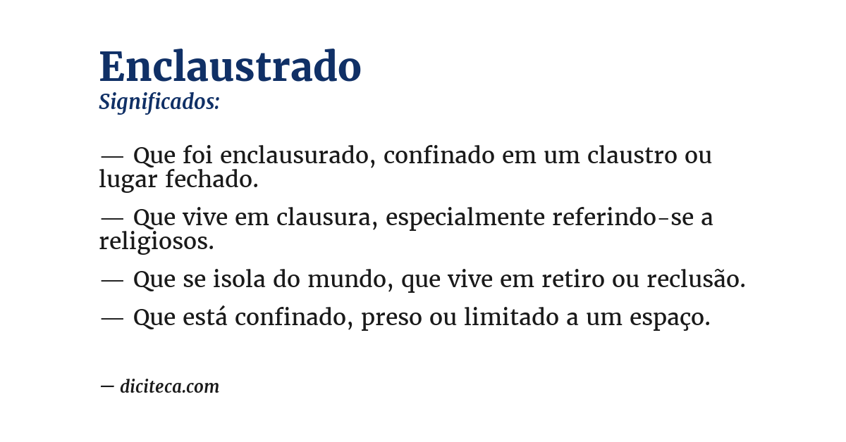 Significado de enclaustrado