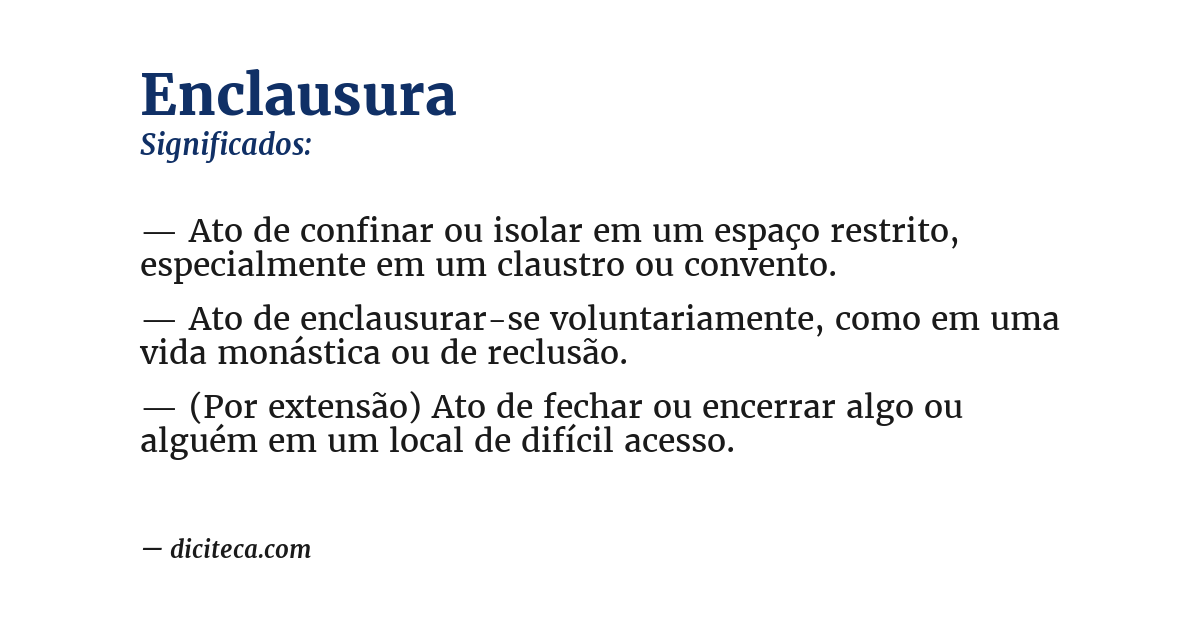 Significado de enclausura