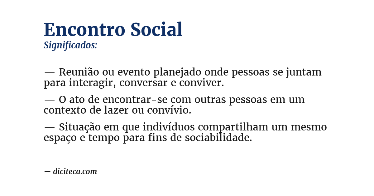 Significado de encontro social