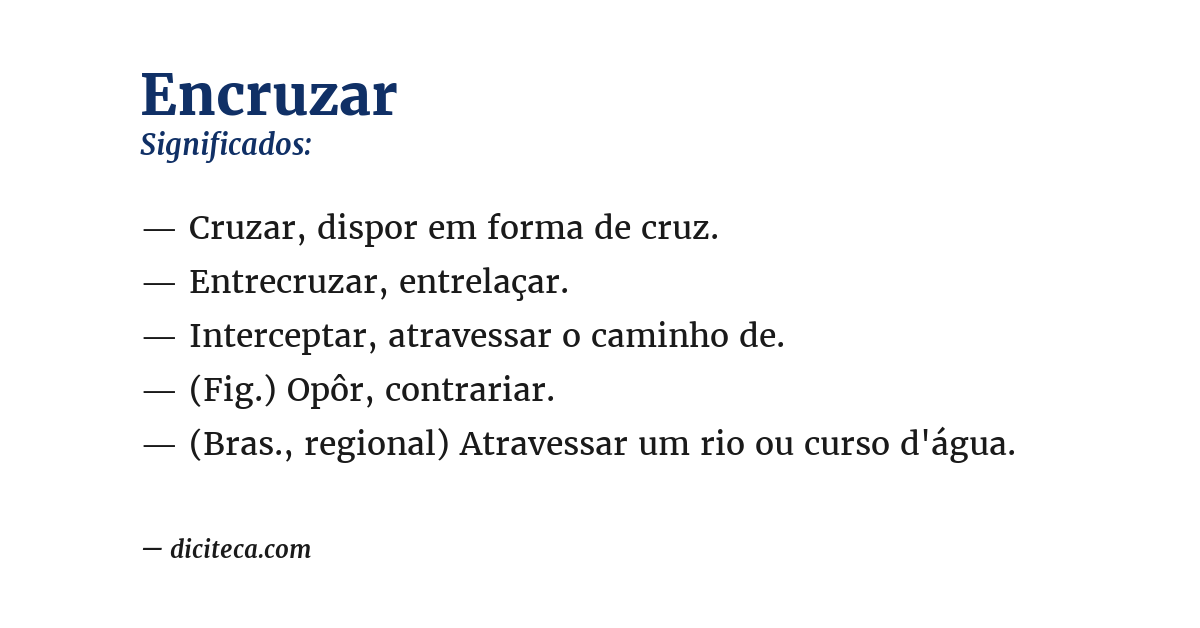 Significado de encruzar