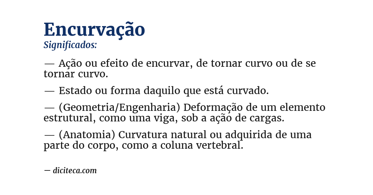 Significado de encurvação