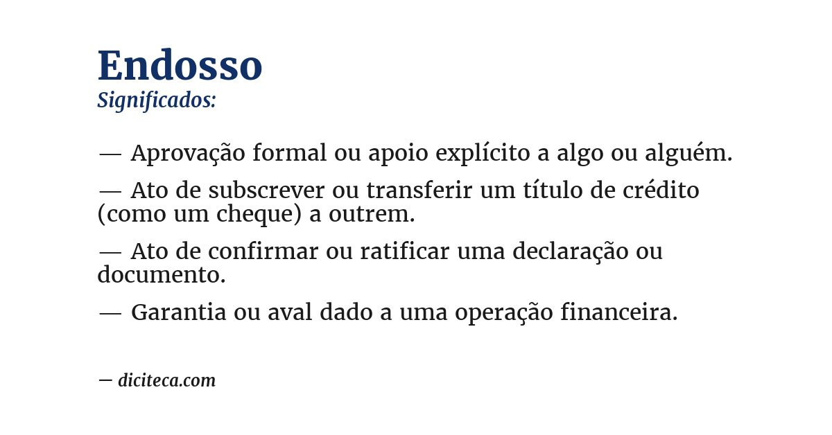 Significado de endosso