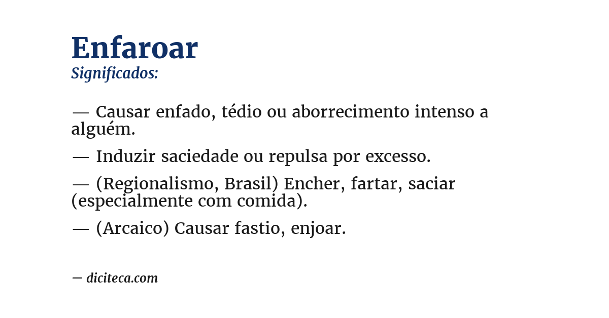 Significado de enfaroar