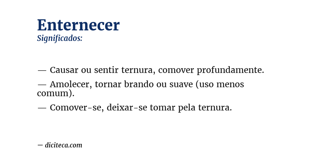 Significado de enternecer