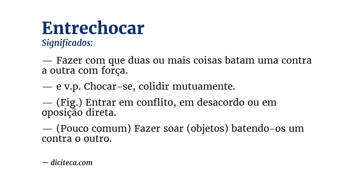 Significado de entrechocar