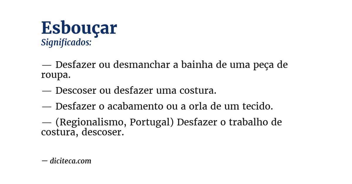 Significado de esbouçar