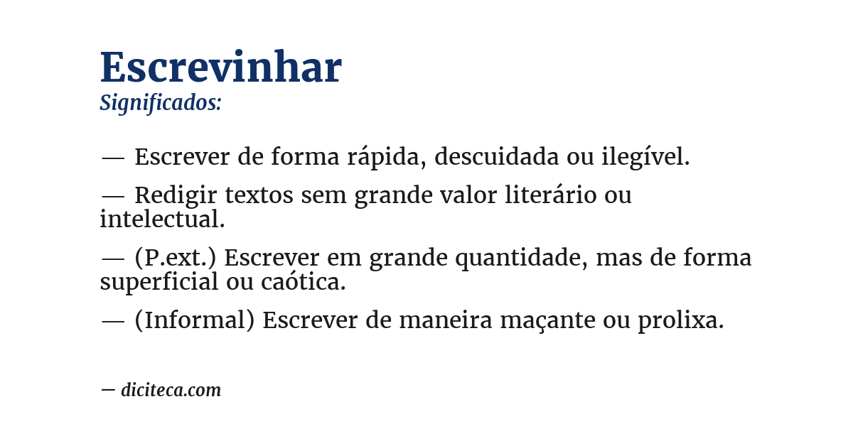 Significado de escrevinhar
