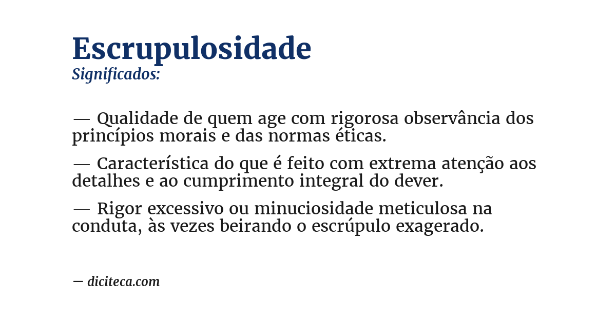 Significado de escrupulosidade