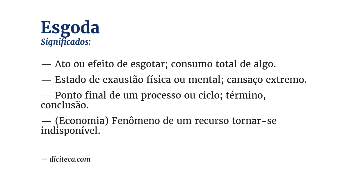 Significado de esgoda